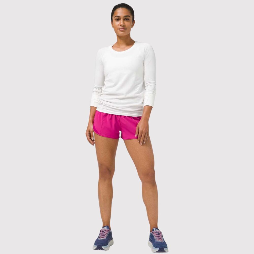 Lululemon Women Shorts Blue Hotty Hot II Athletic Lined Stretch Running Size 10